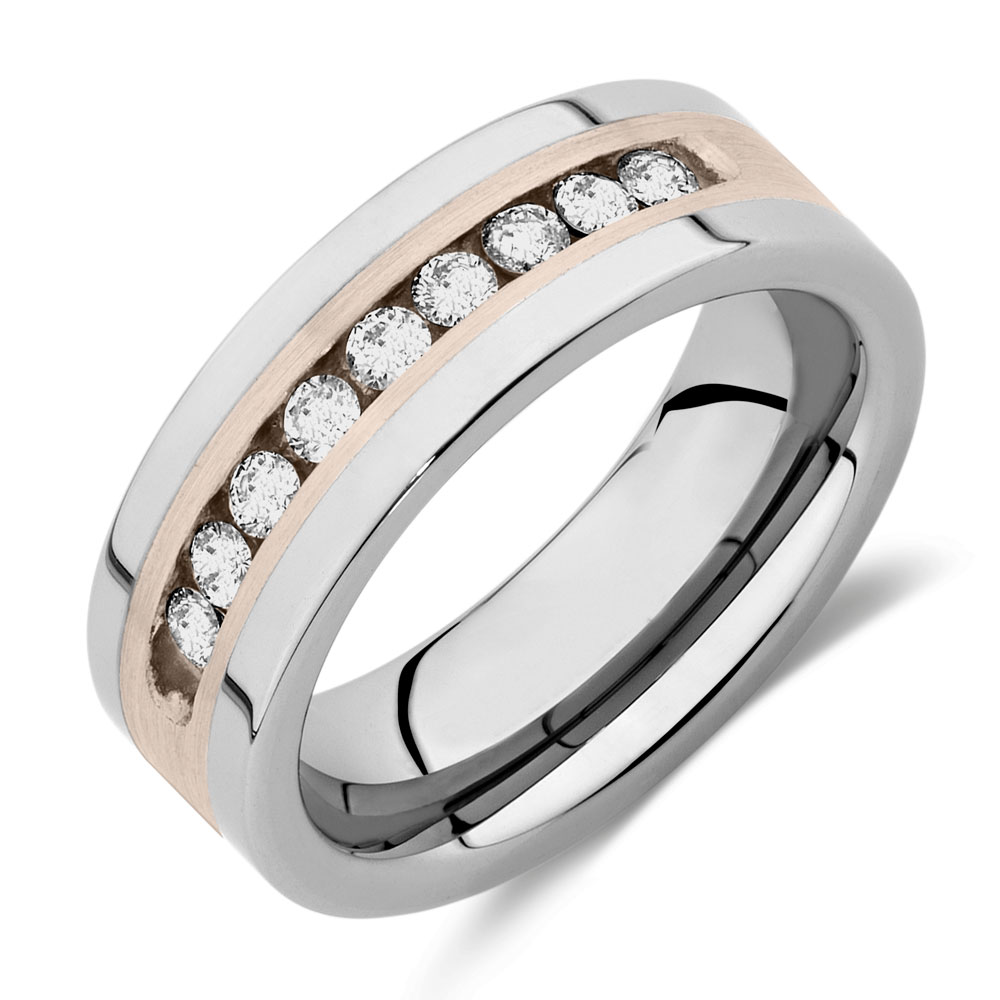 Men's Ring with 1/2 Carat TW of Diamonds in Grey Tungsten