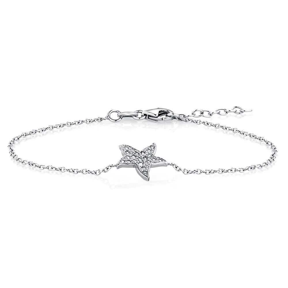 Starfish Bracelet With Cubic Zirconias In Sterling Silver starfish bracelet with cubic zirconias in sterling silver