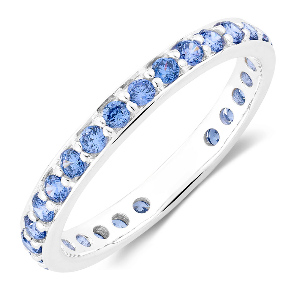 Blue Cubic Zirconia Stack Ring