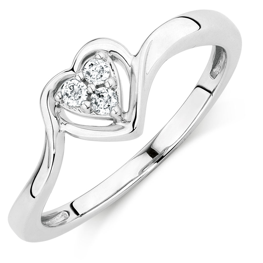 Promise Ring with Diamonds in Sterling Silver