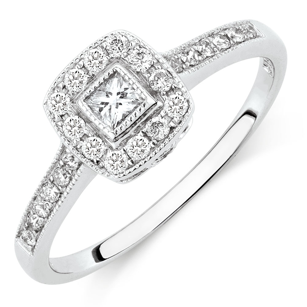 Engagement Ring with 1/3 Carat TW of Diamonds in 10kt White Gold