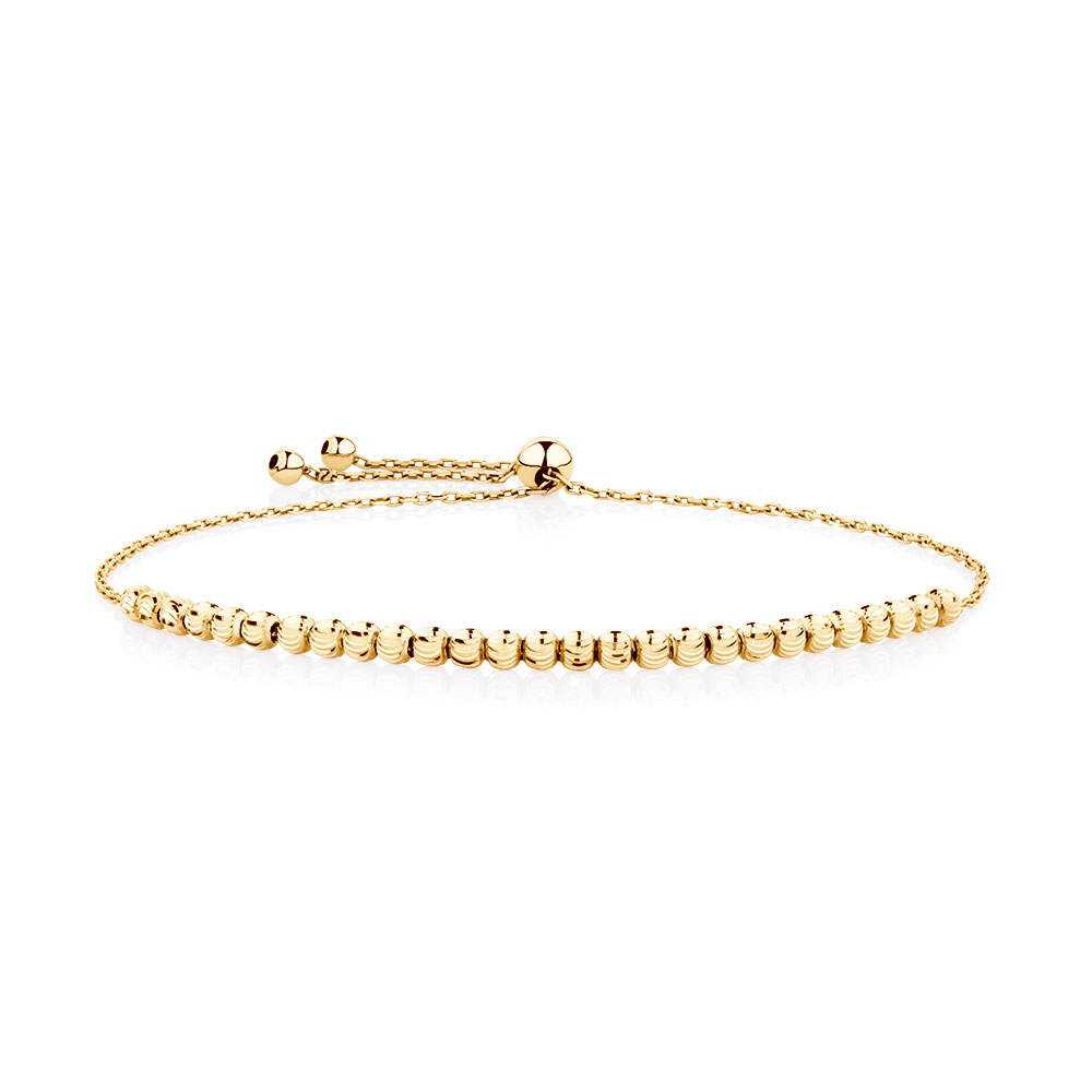 Adjustable Beaded Bracelet in 10kt Yellow Gold