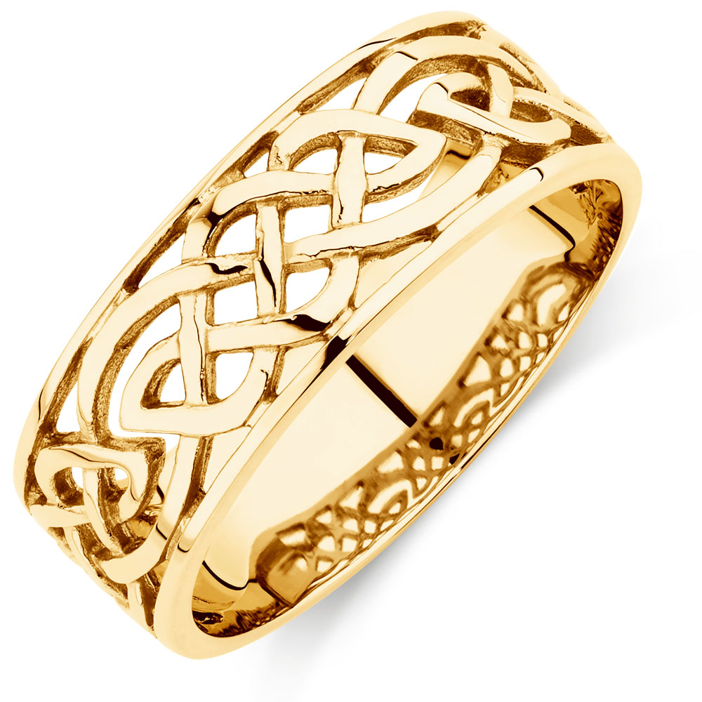 Men's Wedding Band in 10kt Yellow Gold