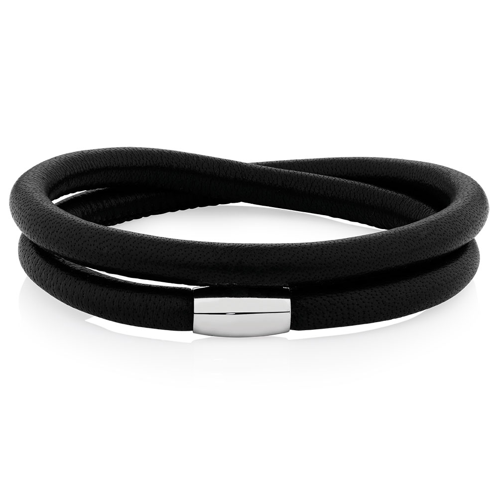 black leather 41cm 16 5 quot hearts wrap bracelet black leather 41cm 16 5 quot hearts wrap bracelet