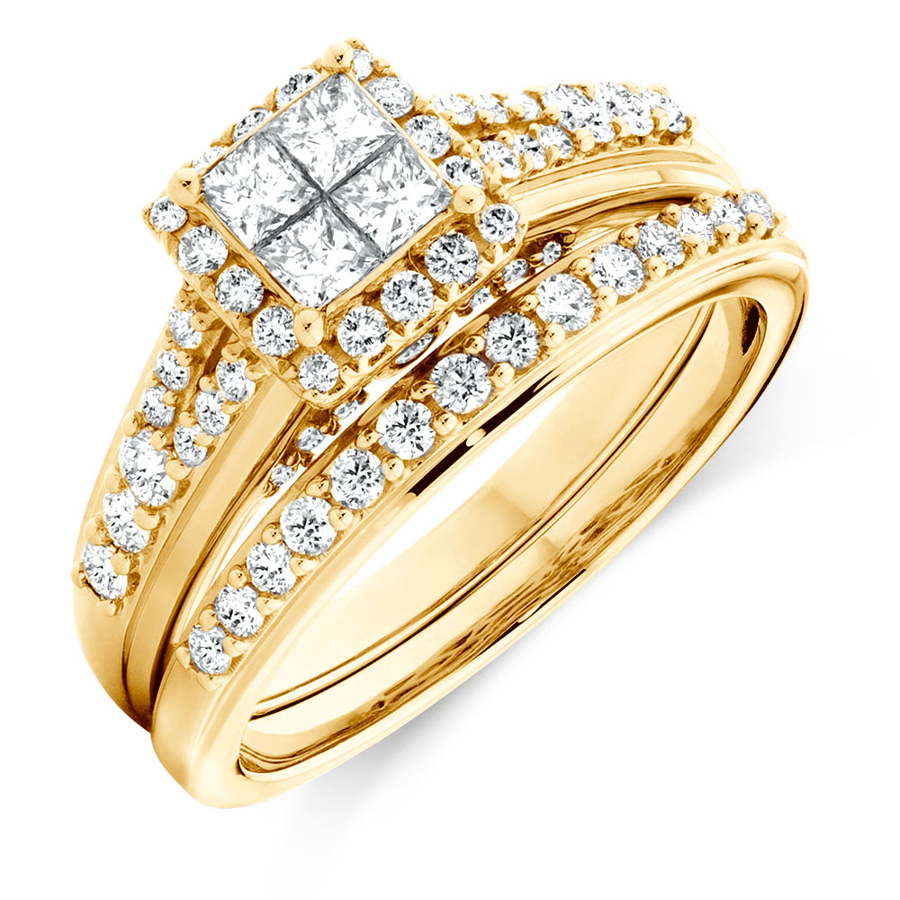 Bridal Set with 1 Carat TW of Diamonds in 14kt Yellow Gold