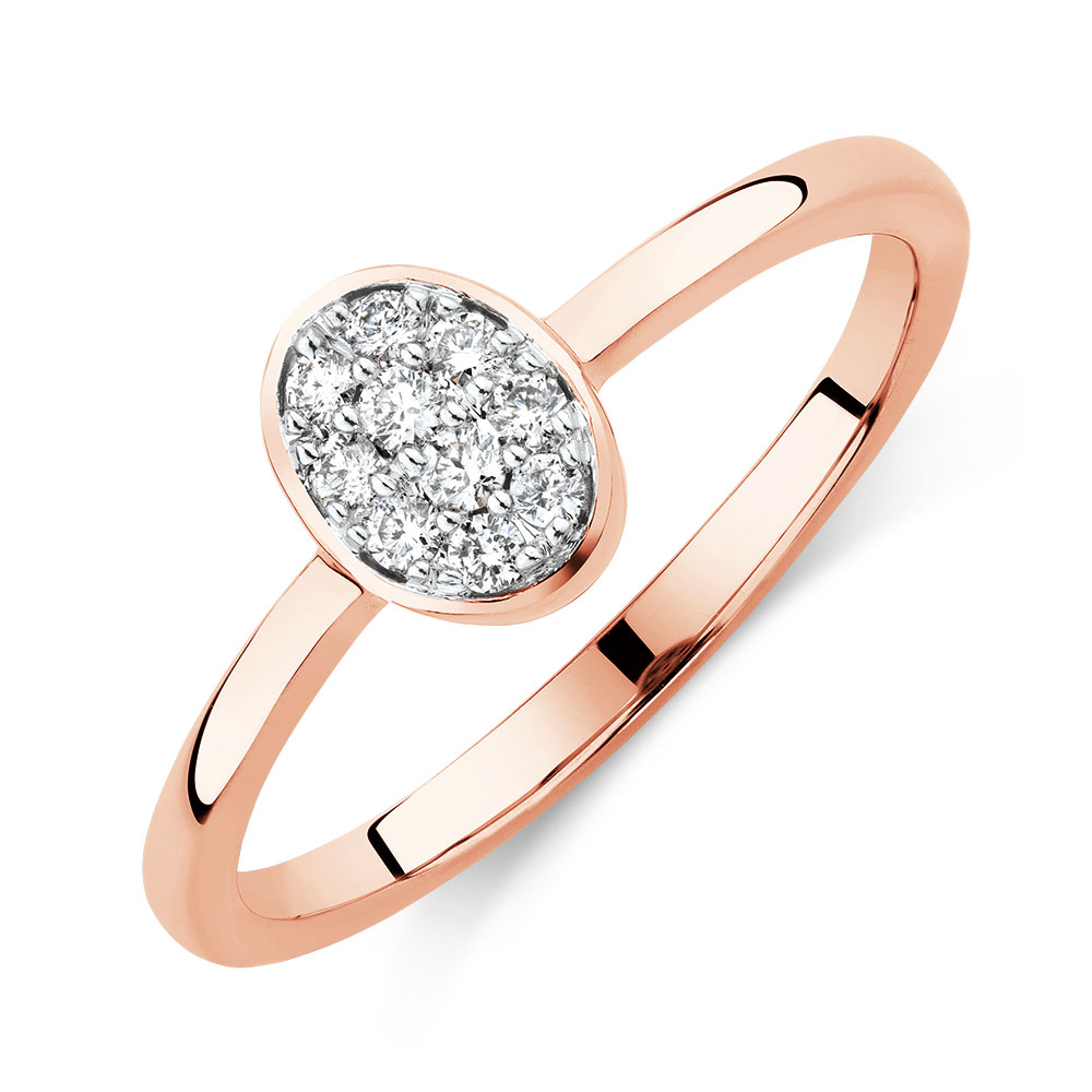 Promise Ring with Diamonds in 10kt Rose Gold