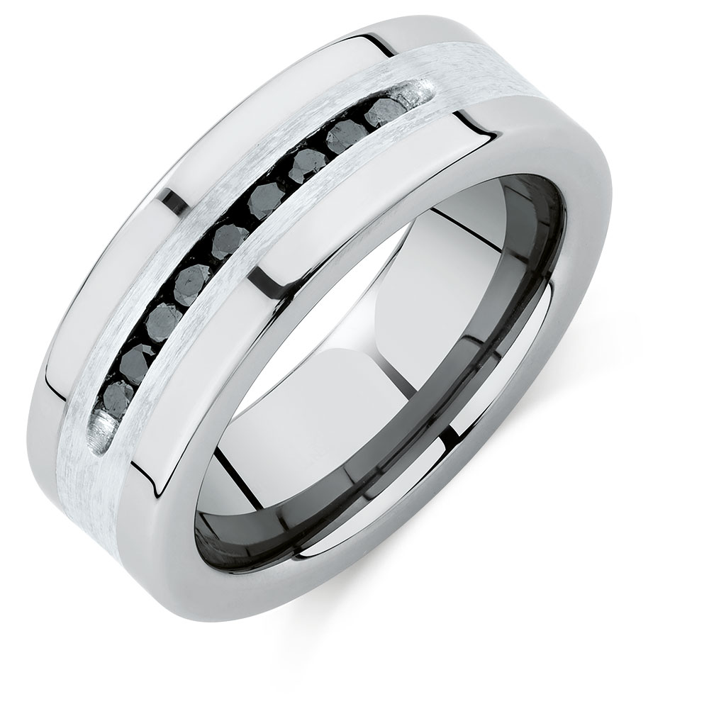 Men's Ring with a 1/4 Carat TW of Enhanced Black Diamonds