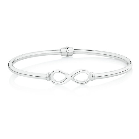 65mm Infinity Hinged Bangle in Sterling Silver 65mm Infinity Hinged Bangle in Sterling Silver