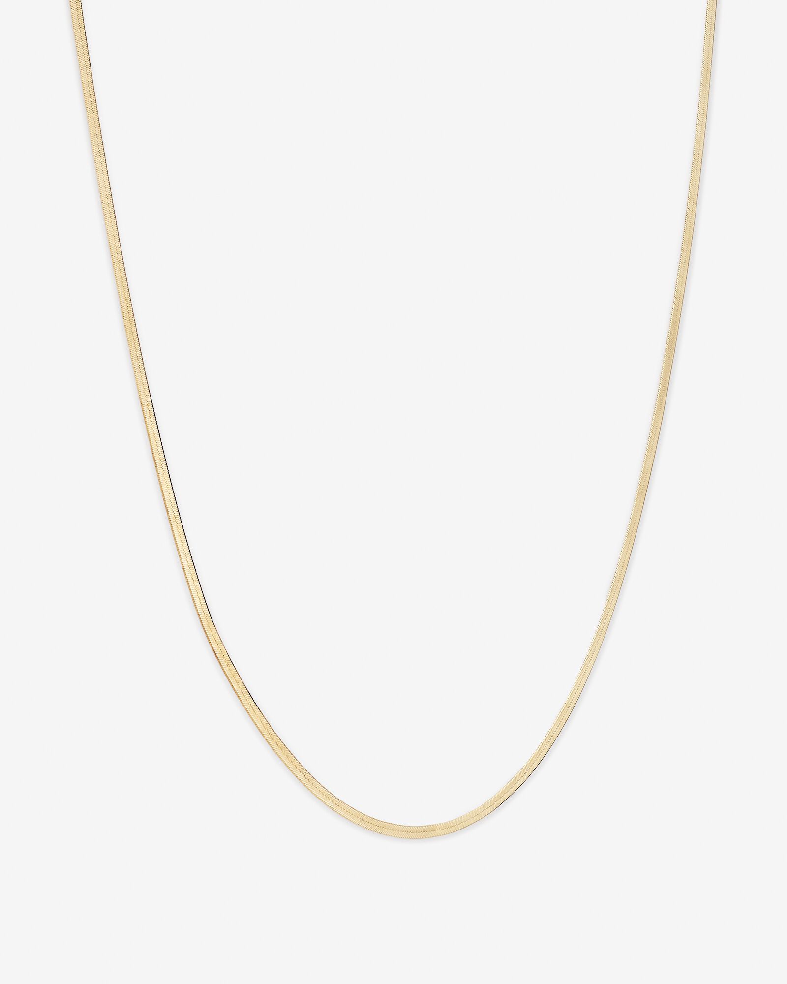 45cm (18”) 2mm-2.5mm Width Herringbone Chain 10kt Yellow Gold