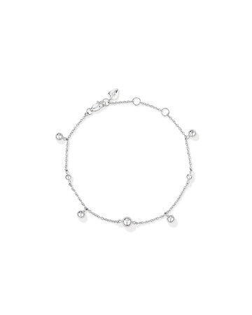 20cm (8") Bead Station Bracelet in Sterling Silver 20cm (8") Bead Station Bracelet in Sterling Silver