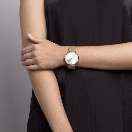 Ladies Slimline Watch in Gold Tone Stainless Steel Ladies Slimline Watch in Gold Tone Stainless Steel