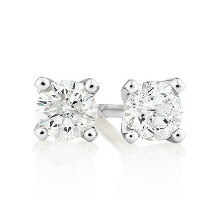 Solitaire Earrings with 0.25 Carat TW of Diamonds in 10kt White Gold