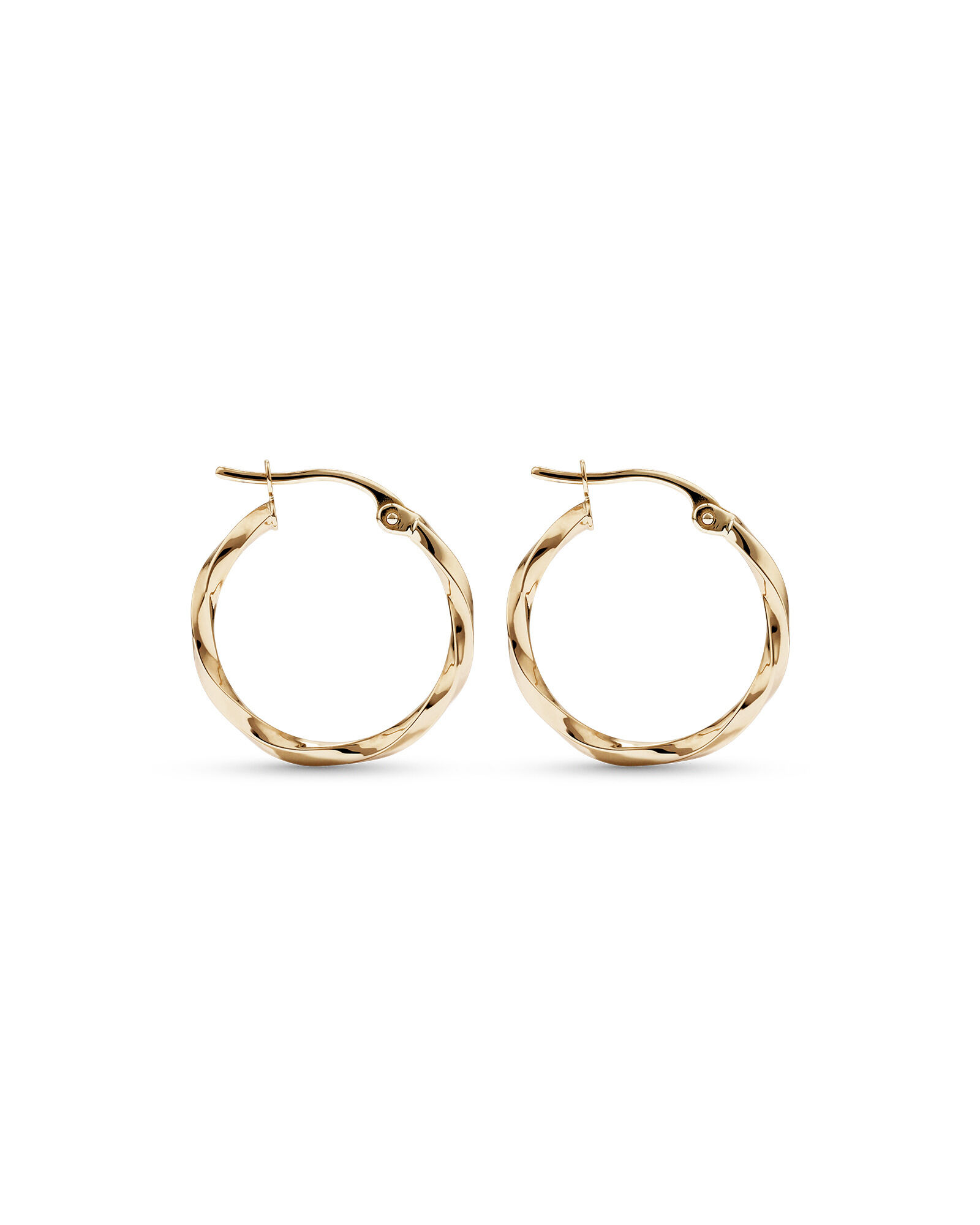 15mm Square Twist Hoop Earrings 10kt Yellow Gold