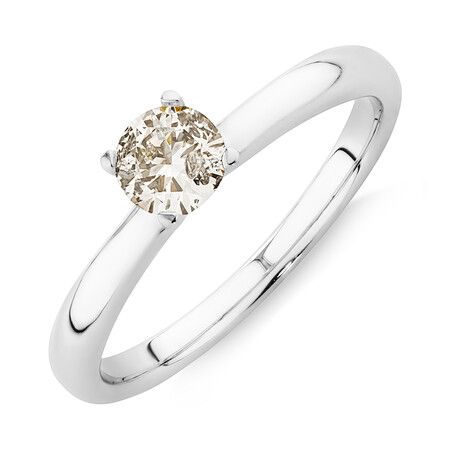 Solitaire Engagement Ring with 0.50 Carat TW of Diamonds in 14kt White Gold