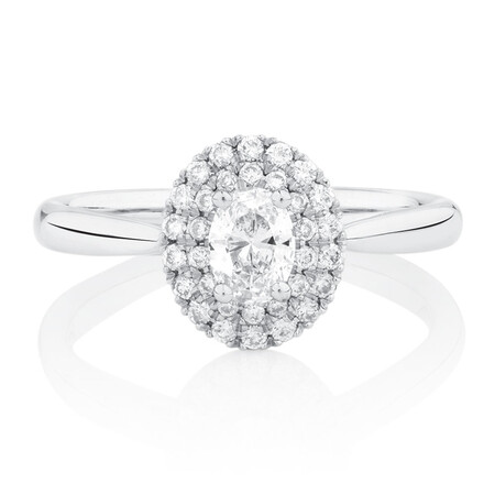 Engagement Ring with 1/2 Carat TW of Diamonds in 14kt White Gold Engagement Ring with 1/2 Carat TW of Diamonds in 14kt White Gold