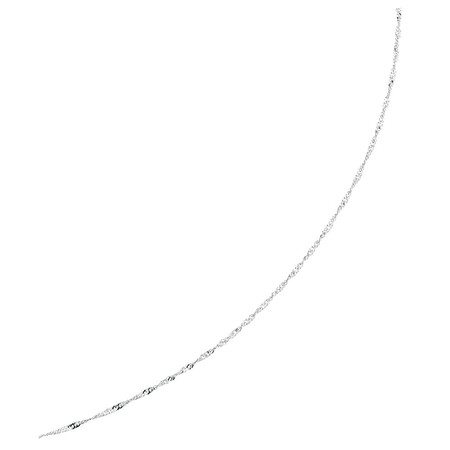 40cm (16") Hollow Singapore Chain in 10kt White Gold 40cm (16") Hollow Singapore Chain in 10kt White Gold