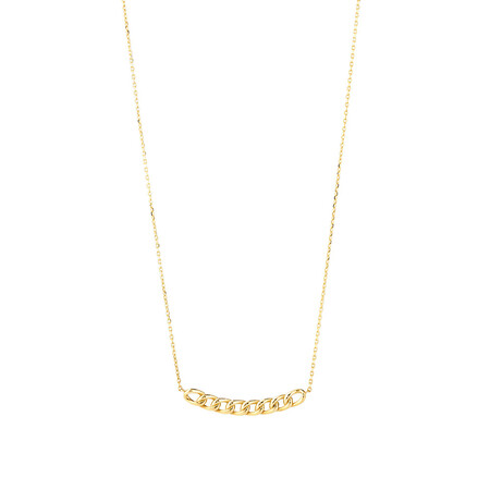 45cm Curb Link Cable Necklace in 10kt Yellow Gold