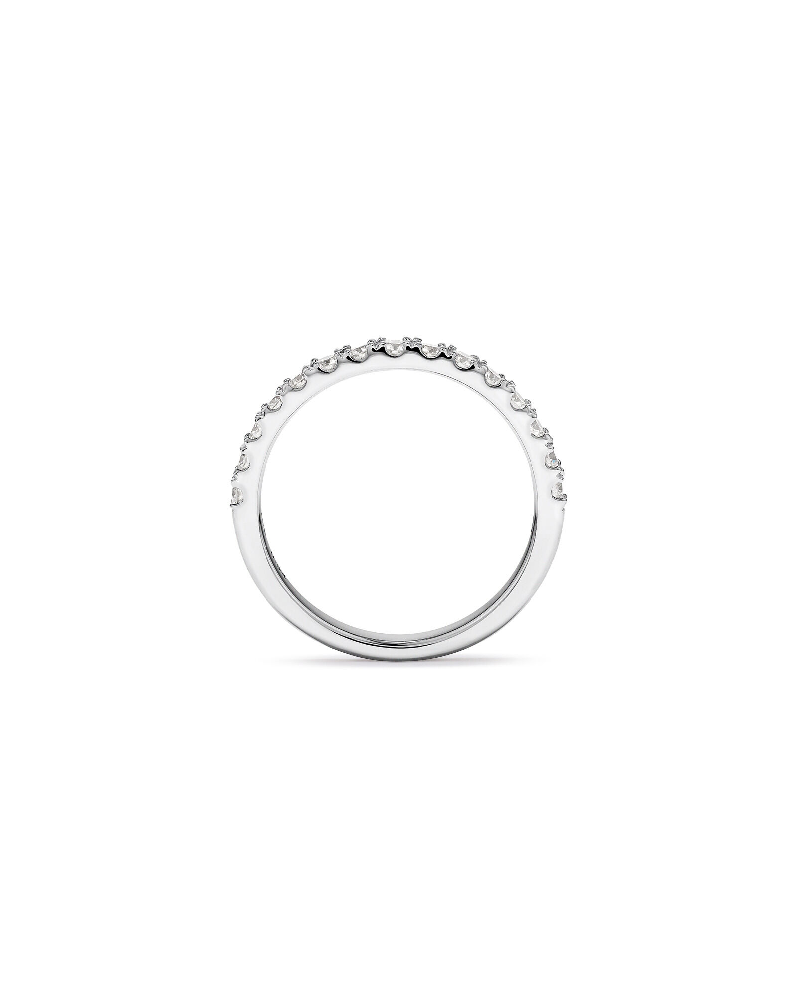 Alliance avec Diamants Ronds Brillants Sertis Griffes de 0,34 Carat TW en Or Blanc 18 kt