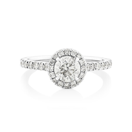 Engagement Ring with 1.38 Carat TW of Diamonds in 14kt White Gold Engagement Ring with 1.38 Carat TW of Diamonds in 14kt White Gold