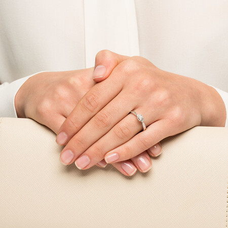 Promise Ring with Diamonds in Sterling Silver Promise Ring with Diamonds in Sterling Silver