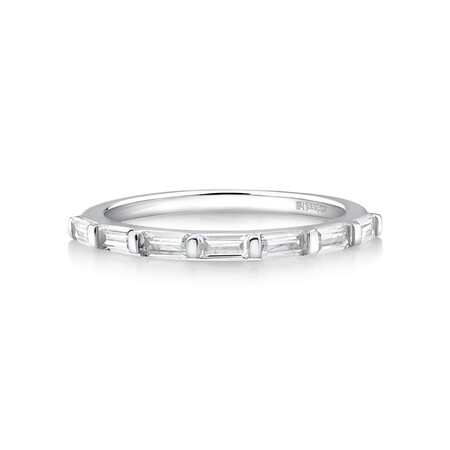 Rectangle Fashion Ring with Cubic Zirconia in Sterling Silver Rectangle Fashion Ring with Cubic Zirconia in Sterling Silver