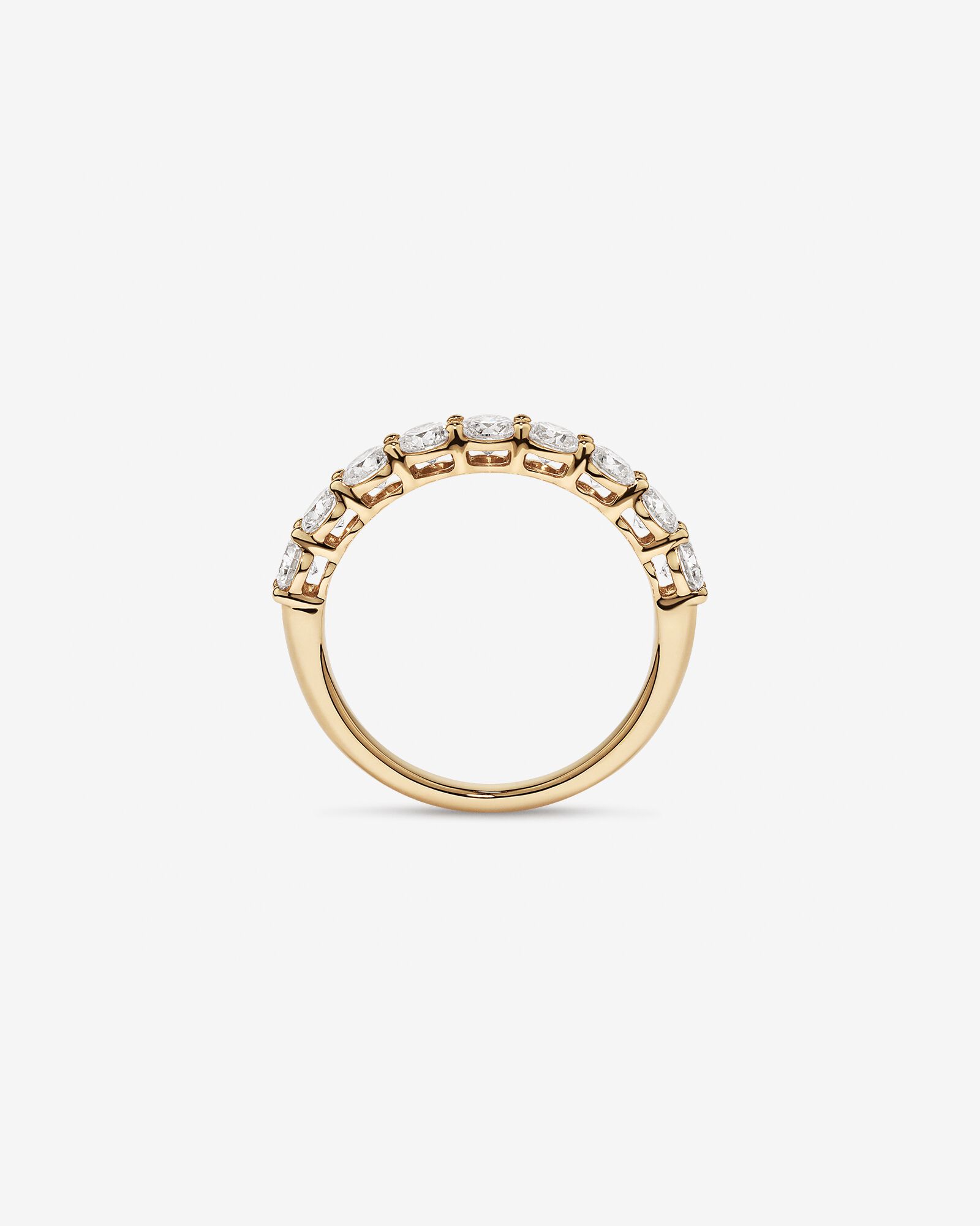 Alliance ronde TW en diamant brillant de laboratoire TW de 1,30 carat en or jaune 14 carats