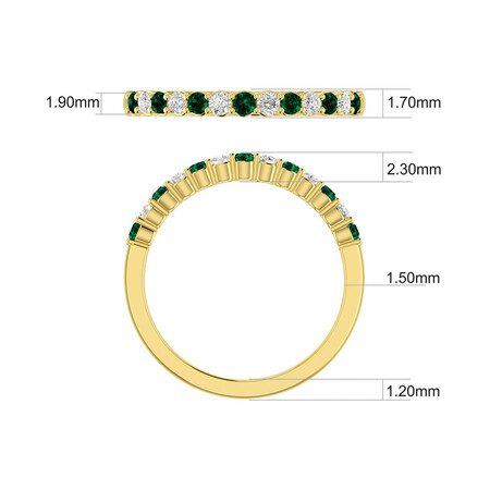 Stacker Ring with Natural Emerald & 1/7 Carat TW of Diamonds in 10kt Yellow Gold Stacker Ring with Natural Emerald & 1/7 Carat TW of Diamonds in 10kt Yellow Gold