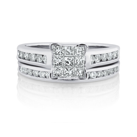 Bridal Set with 1 Carat TW of Diamonds in 14kt White Gold Bridal Set with 1 Carat TW of Diamonds in 14kt White Gold