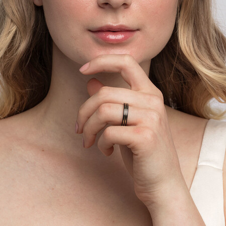 Ring in Black Titanium & 10kt Yellow Gold Ring in Black Titanium & 10kt Yellow Gold