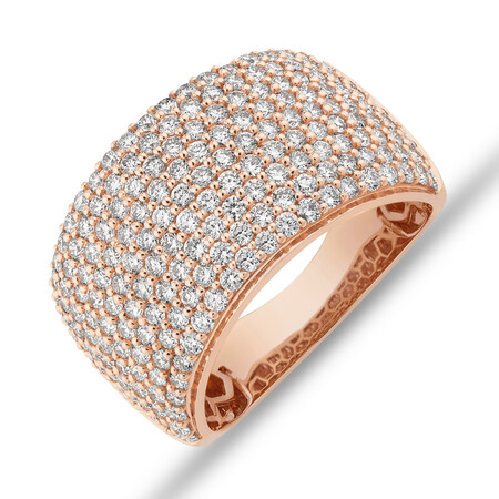 Pave Ring with 2 Carat TW Diamond in 14kt Rose Gold