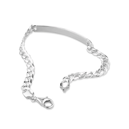 21cm (8.5") ID Curb Bracelet in Sterling Silver 21cm (8.5") ID Curb Bracelet in Sterling Silver