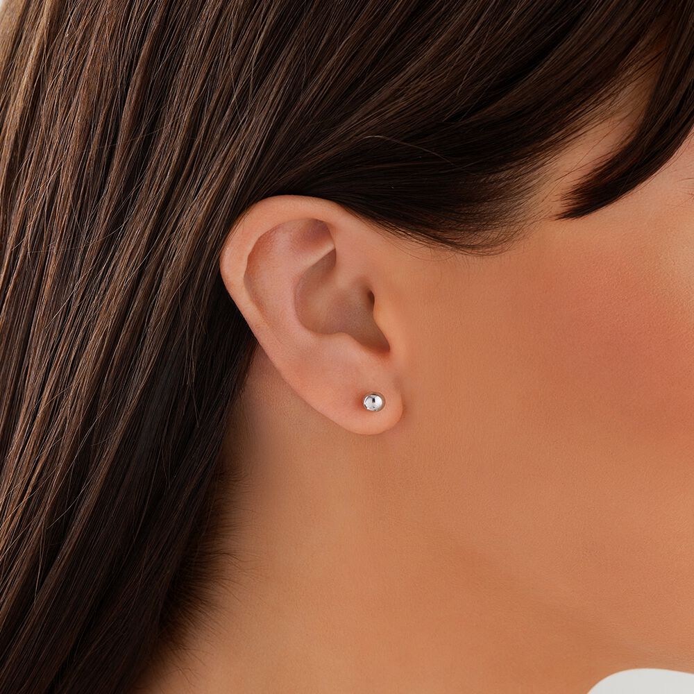 5mm Ball Stud Earrings 10kt White Gold