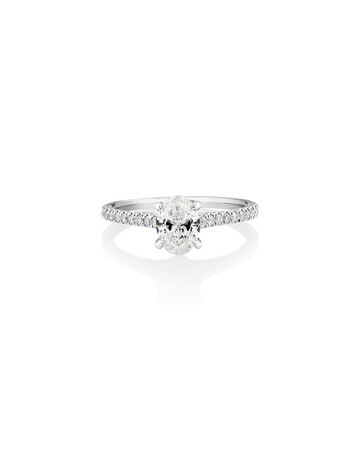 Oval Solitaire Engagement Ring with 1.12kt TW of Diamonds in 14ct White Gold Oval Solitaire Engagement Ring with 1.12kt TW of Diamonds in 14ct White Gold