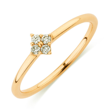 Flower Stacker Ring with Diamonds in 10kt Yellow Gold Flower Stacker Ring with Diamonds in 10kt Yellow Gold