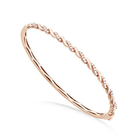 Twist Bangle With 0.33 Carat TW Diamonds In 10kt Rose Gold Twist Bangle With 0.33 Carat TW Diamonds In 10kt Rose Gold