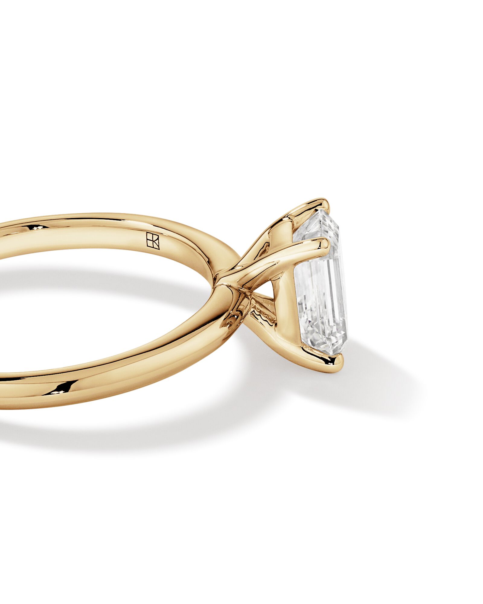 1.25 Carat TW Emerald Cut Laboratory-Grown Diamond Solitaire Engagement Ring In 14kt Yellow Gold