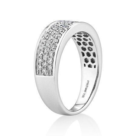 Men's Pave Ring with 0.87 Carat TW of Diamonds in 10kt White Gold Men's Pave Ring with 0.87 Carat TW of Diamonds in 10kt White Gold
