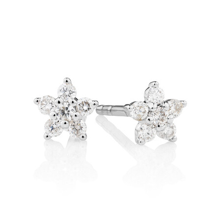 Star Stud Earrings with 0.16 Carat TW of Diamonds in 10kt White Gold Star Stud Earrings with 0.16 Carat TW of Diamonds in 10kt White Gold