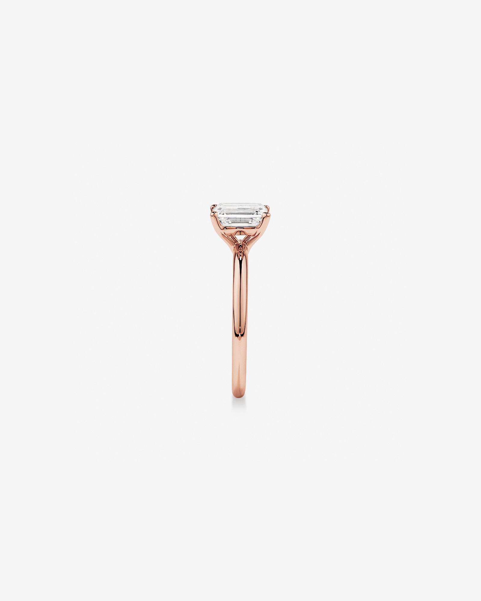 1.25 Carat TW Emerald Cut Laboratory-Grown Diamond Solitaire Engagement Ring In 14kt Rose Gold
