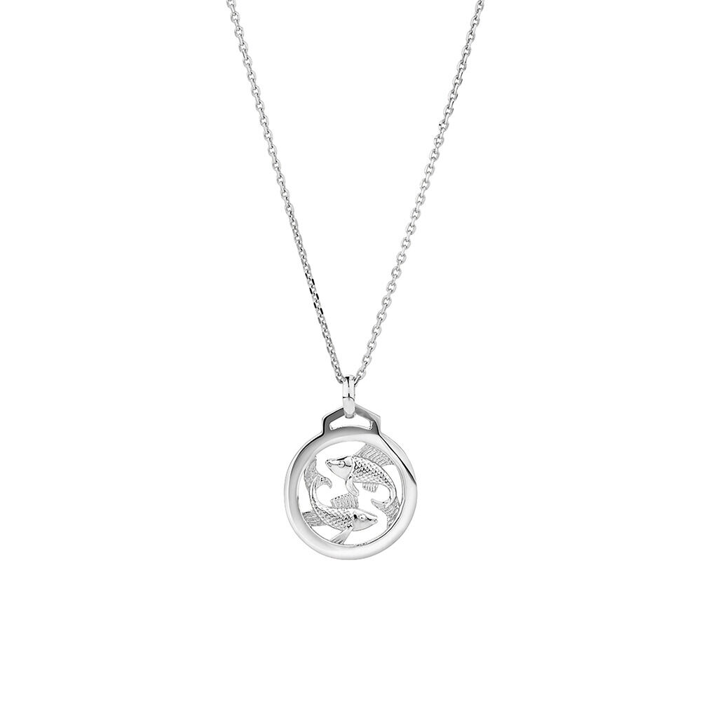 Pisces Zodiac Pendant in Sterling Silver