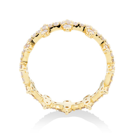 Two Row Zipper Ring with 1 Carat TW of Diamonds in 10kt Yellow Gold Two Row Zipper Ring with 1 Carat TW of Diamonds in 10kt Yellow Gold