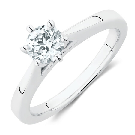 Bridal Solitaire Ring with 0.50 Carat TW of Diamonds in 14kt White Gold Bridal Solitaire Ring with 0.50 Carat TW of Diamonds in 14kt White Gold