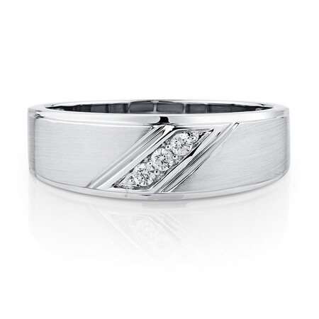 Men's Ring with Diamonds in 10kt White Gold Men's Ring with Diamonds in 10kt White Gold