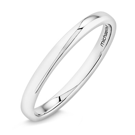 2mm High Domed Wedding Band in 18kt White Gold 2mm High Domed Wedding Band in 18kt White Gold