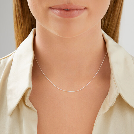 40cm (16") 1.5mm-2mm Width Box Chain in Sterling Silver 40cm (16") 1.5mm-2mm Width Box Chain in Sterling Silver