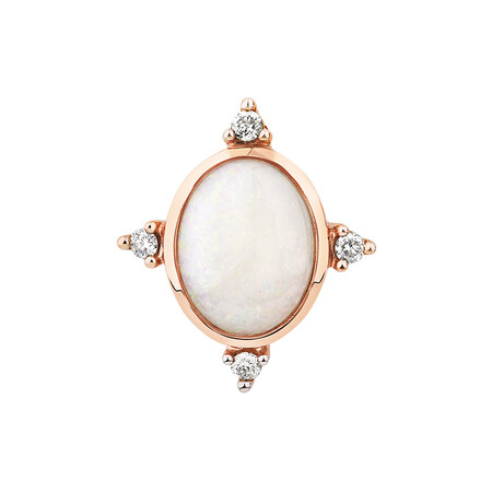 Pendant with Opal and Diamonds in 10kt Rose Gold Pendant with Opal and Diamonds in 10kt Rose Gold