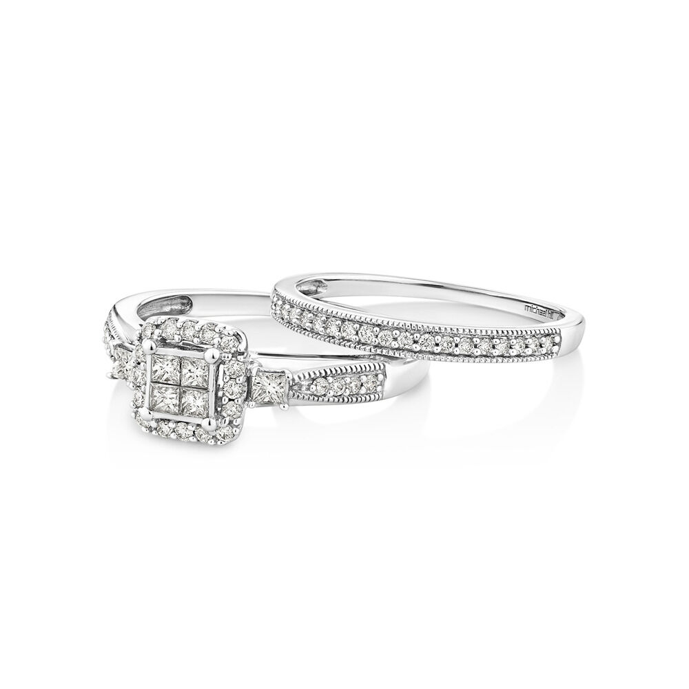 Bridal Set with 1/2 Carat TW of Diamonds in 10kt White Gold