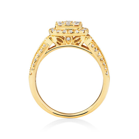 Ring with 1 Carat TW of Diamonds in 10kt Yellow Gold Ring with 1 Carat TW of Diamonds in 10kt Yellow Gold