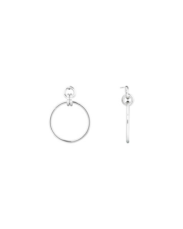 Drop Hoop Earrings in Sterling Silver Drop Hoop Earrings in Sterling Silver