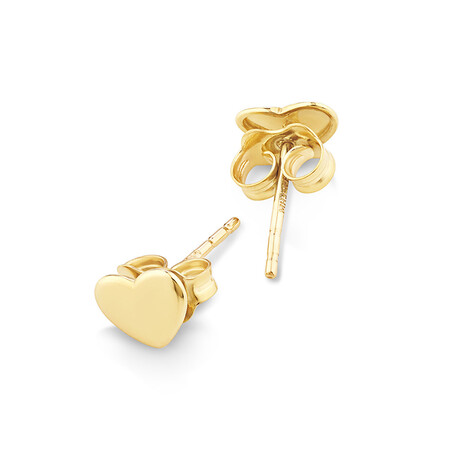 7mm Heart Stud Earrings In 10kt Yellow Gold 7mm Heart Stud Earrings In 10kt Yellow Gold